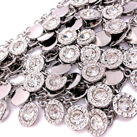 Vintage Statement Silver Tone Necklace 17” With 4” Extender - Picture 2 of 3